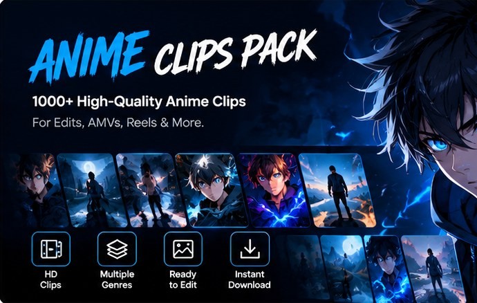 Anime Clips Pack (1000+ Clips)